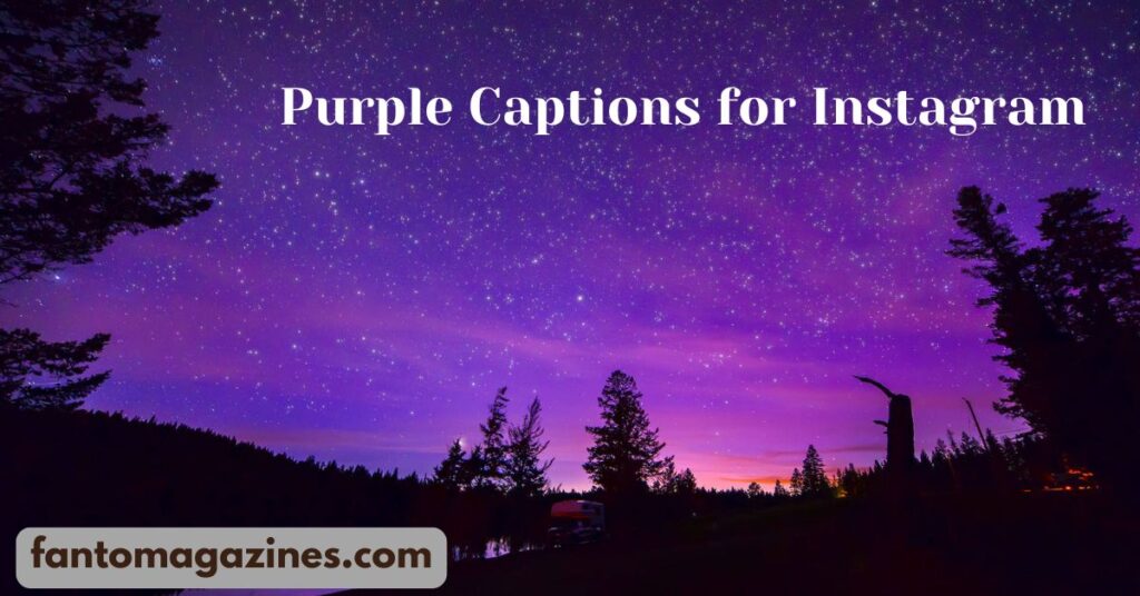 purple captions