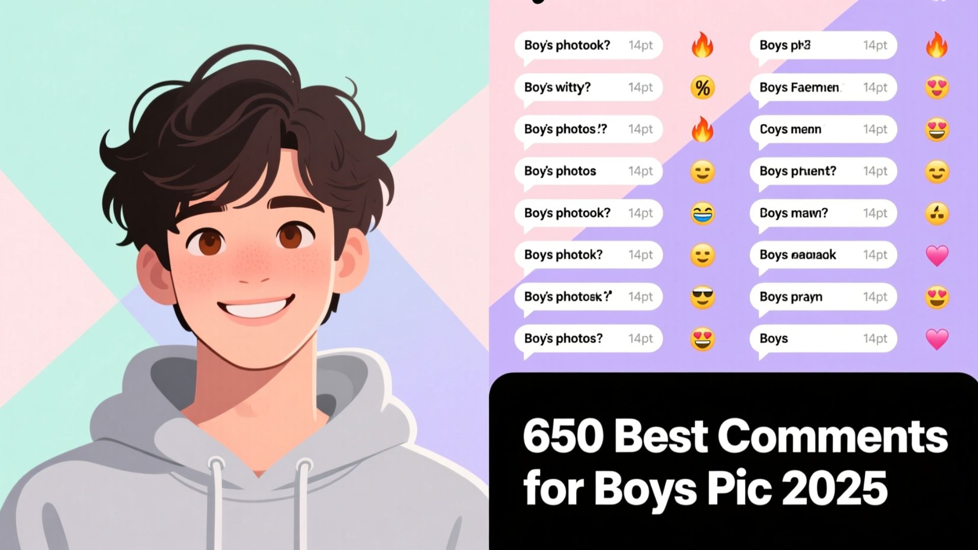 Comments for Boys Pic on Instagram & FB